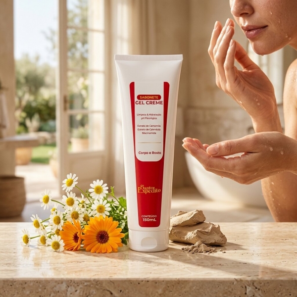 Sabonete Gel Creme Corpo e Rosto Santo Expedito 150ml