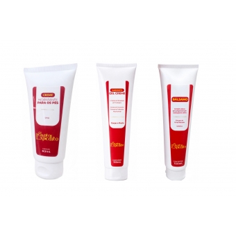 Kit de Bem-Estar Santo Expedito: Sabonete, Creme de Pés e Bálsamo Relaxante